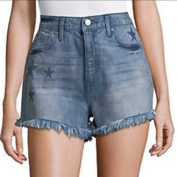 Lord & Taylor Desing Lab High waisted Frayed hem Denim Jean Shorts Beach Size 26 - Picture 9 of 9